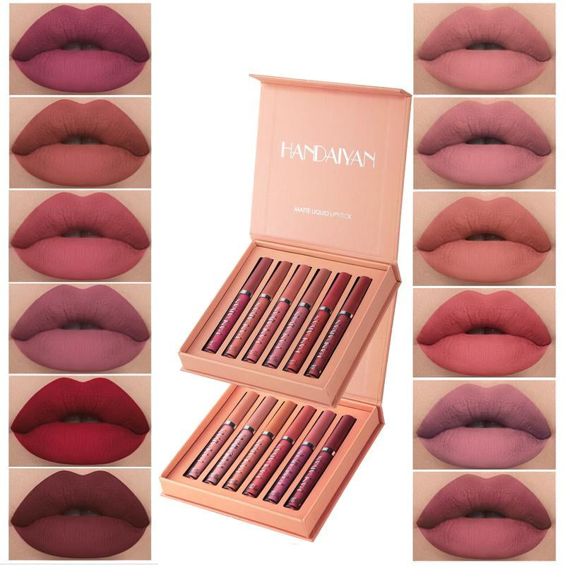 Deluxe 12 Counts Liquid Lipstick Set: Matte Finish, Long-Lasting & Waterproof Nude Lip Stain Kit for Women