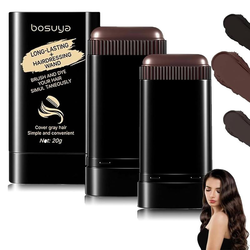 Dual-Application Instant Hair Concealer Stick – White Hair Coverage, Waterproof Formula, Comb Applicator