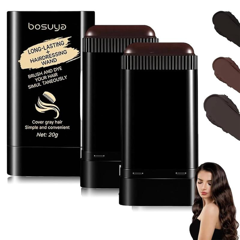 Dual-Application Instant Hair Concealer Stick – White Hair Coverage, Waterproof Formula, Comb Applicator