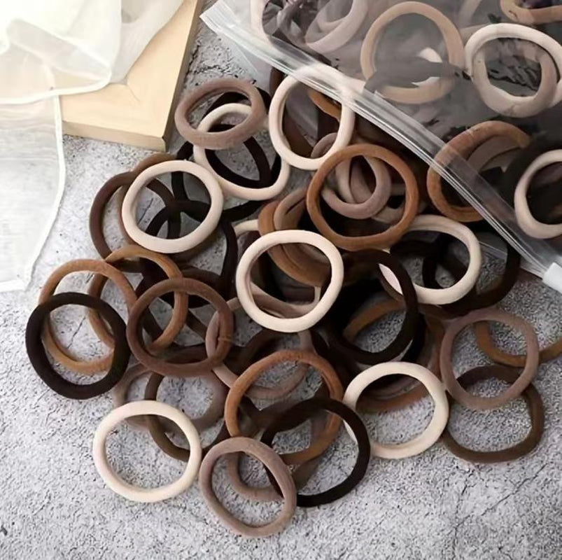 Noiré 20-Piece Essential Hair Tie Set: Seamless Minimalist Elastics for Thick Hair